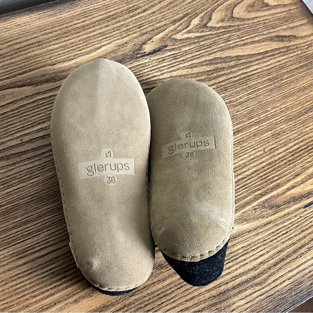 Glerups Charcoal Wool Slippers, New in Box - Picture 9 of 12